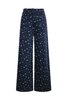 Triangle broek rib bloem blauw