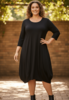 Jurk Jola 3/4 mouw - zwart