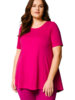 A-lijn shirt korte mouw fuchsia