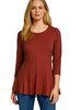 A-lijn shirt 3/4 mouw terra rood