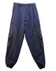 Broek katoen bloem stonewash nachtblauw