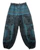 Broek katoen pas ikat blauw 