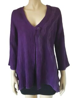 Linnen jasje paars stiksel - Liz