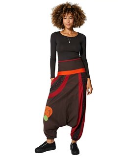 Harembroek katoen rood bruin