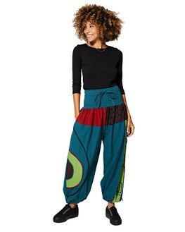 Pofbroek katoen petrol multi