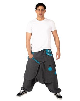 Harembroek 'rokje' grijs blauw