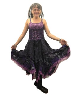 Jurk punten kant paars