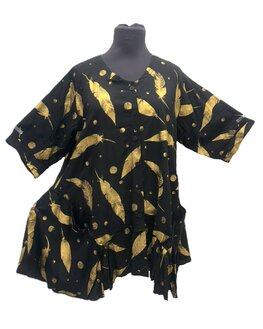 Blouse b148 batik - zwart goud