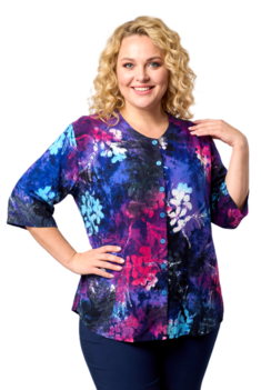 Blouse Dallas - blauw fuchsia