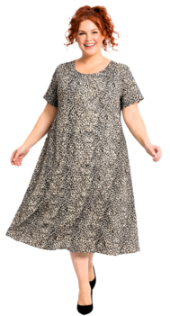 Jurk Helena blauw grijs panter