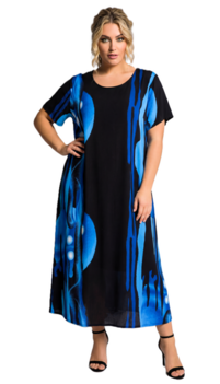 Jurk Helena - zwart blauw