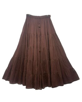 Rok stroken katoen - bruin