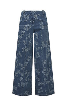 Triangle broek jeans bloem