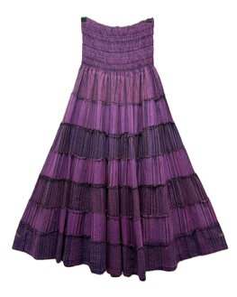 Rok katoen stroken - paars 2