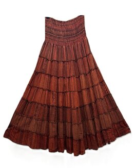 Rok katoen stroken - rood 1