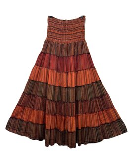 Rok katoen stroken - rood 3