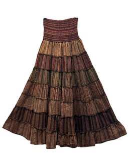 Rok katoen stroken - bruin