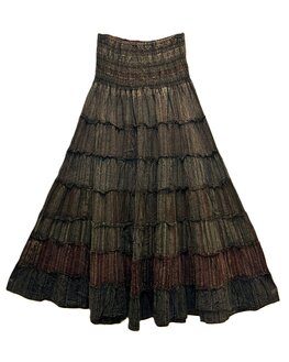 Rok katoen stroken - taupe