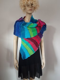 Katoenen sjaal in regenboog kleuren - Liz