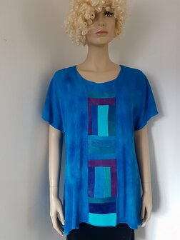 Shirt turquoise patchwork - Liz