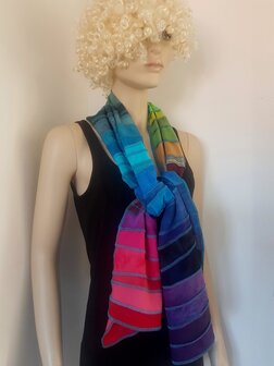 Super regenboog viscose sjaal  - Liz