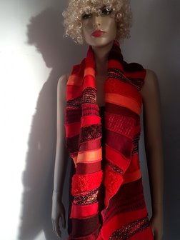 Warme rood oranje roestbruine sjaal  - Liz