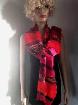 Warme roze rood roestbruine sjaal  - Liz