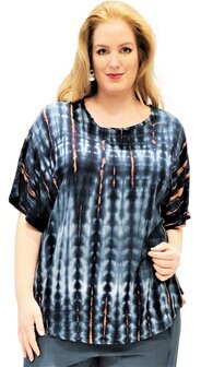 Shirt Joyce donker blauw ikat