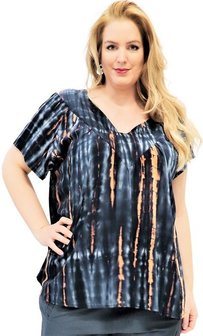 Blouse Jose donker blauw ikat