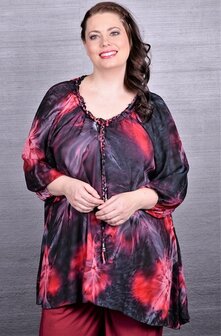 Blouse Dakota rood zwart