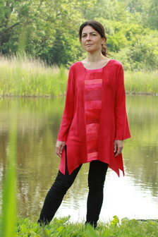 Blouse rood rond - Liz