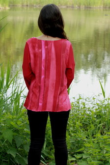 Blouse rood stroken - Liz