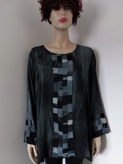 Blouse grijs patchwork - Liz