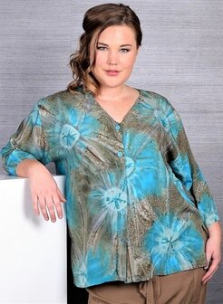 Blouse Denver turquoise goud