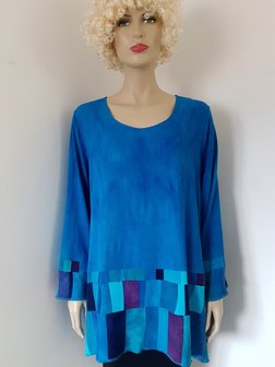 Blouse patchwork turquoise - Liz