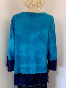 Blouse turquoise navy - Liz