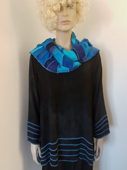 Blouse donker grijs turquoise - Liz