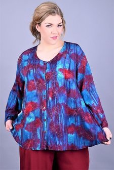 Blouse Costa blauw rood