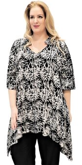 Tuniek Horizon zwart wit bamboe