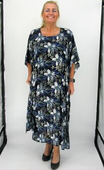 Kaftan blauw bloem