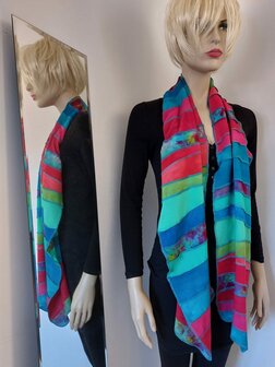 Viscose sjaal van frisse kleuren - Liz