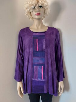 Blouse patchwork paars - Liz