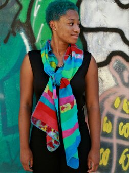 Viscose sjaal van frisse kleuren - Liz