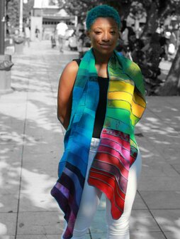 Super-rainbow viscose sjaal - Liz