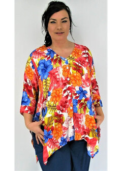 Blouse Hellen oranje bloem