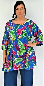 Tuniek Claire XL - Blauw roze groen