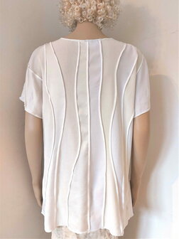 Blouse korte mouw naturel wit - Liz