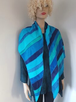 Driehoekige viscose sjaal blauw - Liz
