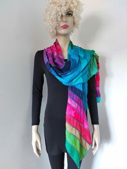 XL viscose sjaal transparant regenboog - Liz