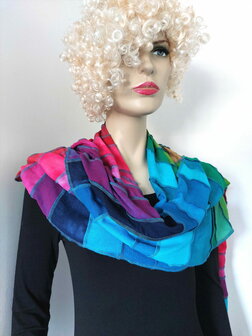 XL viscose sjaal transparant regenboog - Liz